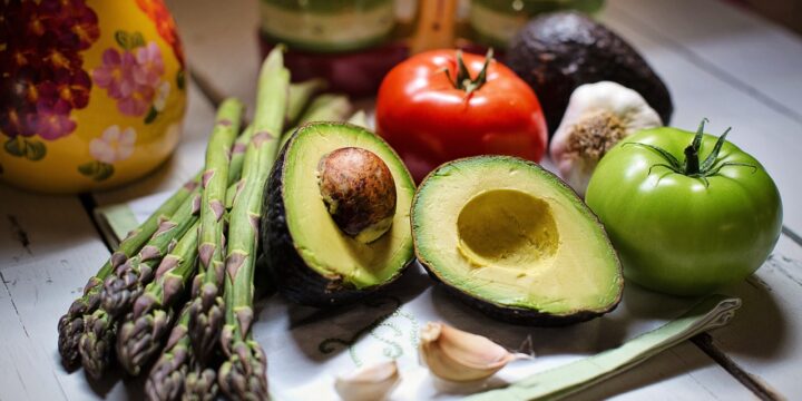 vegetables, avocado, asparagus